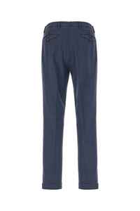 Pantalon extensible en coton mélangé bleu Briglia de créateur de vente chaude plissé sur les boucles de ceinture avant - Product Image 2