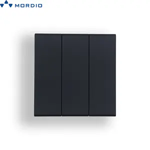 T3 grosir Tiongkok sakelar lampu dinding hitam sakelar 4 gang panel perawatan kulit tipis elektrik untuk industri rumah