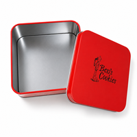 Boîte en métal de luxe de forme carrée de qualité alimentaire pour biscuits, chocolats et autres produits en gros
