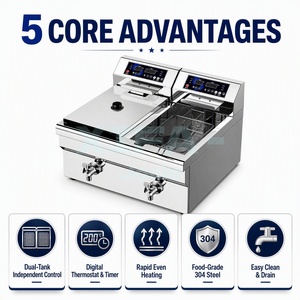 <span class=keywords><strong>Friteuse</strong></span> Électrique 38L à Contrôle Numérique, Température Précise, Résultat de Friture Uniforme, Usage Commercial – Meilleures Ventes - Product Image 2