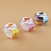 Boîte d'emballage alimentaire carrée transparente pour mousse, crème, pudding aux fruits, gâteau aux fruits, crème glacée, en plastique PET