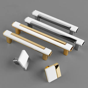 <span class=keywords><strong>RTS</strong></span> moderne Zinc couleur mélangée décoratif simple Double trou bord tire bouton meubles armoires de cuisine placard poignée - Product Image 3