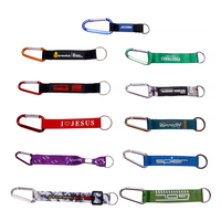 Porte-clés mousqueton personnalisé en usine Dragonne en nylon polyester Porte-clés lanière courte imprimée avec logo