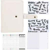 Organisateur de budget en cuir PU A6 A5, classeur à 6 anneaux, enveloppe de rangement d'argent, classeur de budget de luxe, promotion, couverture rigide, 12 feuilles