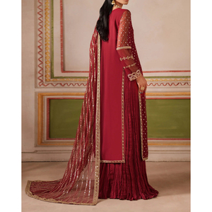 Vestido formal Salwar Kameez para mujer, vestido formal hecho con textura de algodón suave y lujosa, corte elegante para fiesta de verano - Product Image 2