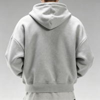 Sweat à capuche zippé surdimensionné personnalisé, 600 g/m², 100 % coton, double fermeture éclair, style streetwear minimaliste, coupe ample pour homme