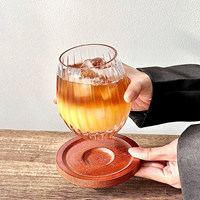Vertikale Eiförmige Glas-Tasse im Ins-Stil Hochästhetische Latte-Kaffeetasse Großvolumige Saft-Trinktasse für Zuhause und Café