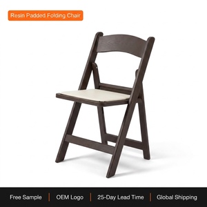 Chaise pliante en résine imitation <span class=keywords><strong>bois</strong></span> - Durable, légère, empilable, mobilier <span class=keywords><strong>de</strong></span> <span class=keywords><strong>jardin</strong></span> extérieur - Product Image 1