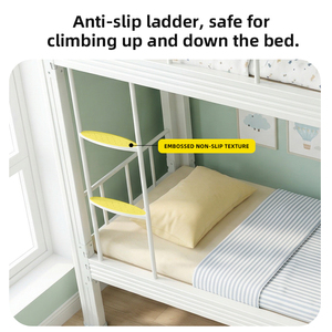 Industrial Style Metal Bunk Bed Thickened Steel Frame Double Bed with Anti-Fall Guardrail BS EN 14073 Compliant Customizable - Product Image 4