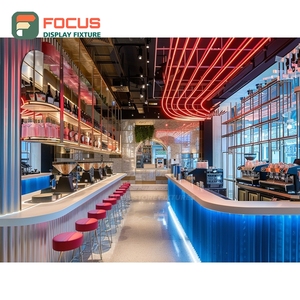 Contemporary Coffee Display Rack Open <b>Shelf</b> Retail Bean Area Matte Black Product Display Rack - Product Image 3