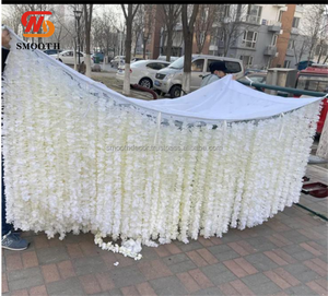 SMOOTH, decoración de techo para grandes eventos, Panel de flores de glicinia blanca de seda caída para techo de fiesta de boda - Product Image 6