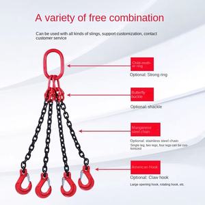 G80マンガン鋼リフティングチェーンスリング4フックリング高強度1年保証ポリエステル継手 - Product Image 2