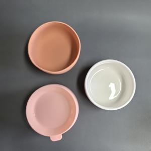 Keramik-Geschirrset für Kleinkinder mit Schüsseln, Unterteilten Tellern, Becher, Gabel und Silikon-Babylöffel - Product Image 5