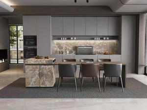 Đảo đá cẩm thạch đỏ, đá terrazzo thật, đá cẩm thạch, thiết kế mặt bàn đảo thác nước bằng đá cẩm thạch tùy chỉnh - Product Image 2