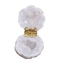 Boîte à bague en géode de cristal naturel marocain en gros, cristal de quartz clair pour la guérison, pour bijoux