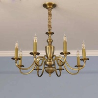 Lustre suspendu vintage en laiton doré, LED, à économie d'énergie, dimmable, style européen simple, pour salon, chambre, escalier