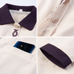 เสื้อเชิ้ตลำลองสำหรับร้านอาหารของโรงแรมเสื้อทำงานหนักคอปกทำความสะอาดเสื้อเชิ้ตแขนยาวทรงหลวมพอดีตัว - Product Image 2