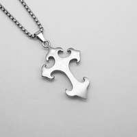 Кулон Fleur De Lis в готическом стиле, персонализированный, водонепроницаемый, из нержавеющей стали, не тускнеющий, изысканное модное ювелирное украшение, ожерелье с крестом для мужчин