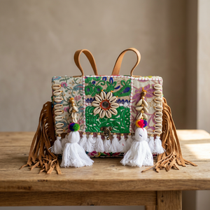 BS INTERNATIONAL Fashionable Women's Genuine Leather Lightweight Waterproof Zipper Indian Traditional Style Large Handbags - Product Image 2