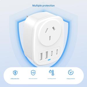 Honpnk Cho Úc Tiêu Chuẩn 18W Phổ Điện Thoại Di Động Sạc <span class=keywords><strong>Adapter</strong></span> Đa Chức Năng Du Lịch Ổ Cắm 2u2c Cắm <span class=keywords><strong>Adapter</strong></span> - Product Image 4