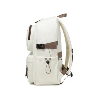 New Arrival Nylon Waterproof Large Capacity Black White 18 Inches Men Women Casual Outdoor Backpacks