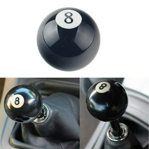 PUERXIN Kenop Pemindah Gigi Mobil, Bola Kolam Akrilik Hitam NO.8, Tuas Perseneling, Gir Perseneling Mobil - Product Image 2