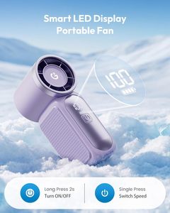 Mini ventilateur pliable portable rechargeable avec écran LED, réglage du vent à 199 vitesses, ventilateur turbo portatif - Product Image 2