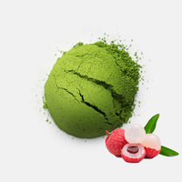 Poudre de thé vert Matcha biologique de qualité cérémoniale infusée au litchi 100g, aromatisée aux fruits, idéale pour les boissons et les lattes, faible MOQ
