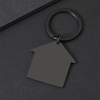 Nouveau porte-clés maison vierge Ywyougang, porte-clés personnalisable en acier inoxydable, accessoire souvenir gravable au laser