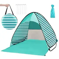 1〜3人用のポップアップビーチテント、UV保護用のピクニックテント定格UPF50、家族キャンプ用の防水サンシェルター