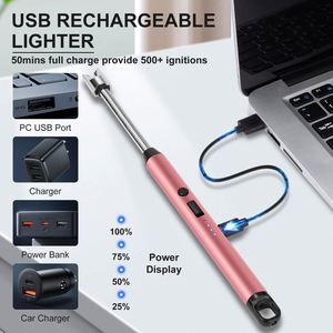 Encendedor USB Recargable Creativo a Prueba de Viento con Llama Larga para Cocina, Velas y Estufas de Gas - Regalos Metálicos - Product Image 3