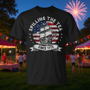 Camiseta Unisex de Cuello Redondo y Manga Corta con Estampado de la Bandera de Estados Unidos (Rojo, Blanco y Azul) para el 4 de Julio, desde 1773, Promocional para Adultos - Product Image 3