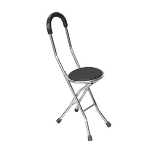 Chaise de marche à quatre pieds en acier inoxydable avec siège antidérapant pour la randonnée et le camping - Product Image 2