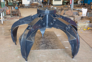 Pince à ferraille hydraulique pour excavatrice 12-18 tonnes, grappin rotatif à griffes métalliques, moteur bleu - Product Image 1