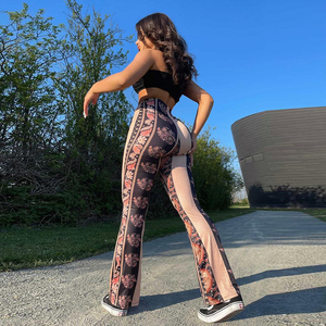 <span class=keywords><strong>Pantaloni</strong></span> <span class=keywords><strong>Donna</strong></span> 2022 <span class=keywords><strong>con</strong></span> Stampa Floreale Boho, <span class=keywords><strong>Pantaloni</strong></span> a Zampa <span class=keywords><strong>con</strong></span> <span class=keywords><strong>Vita</strong></span> Alta Elasticizzata, Stile Etnico Retrò Morbido ed <span class=keywords><strong>Elastico</strong></span>, <span class=keywords><strong>Pantaloni</strong></span> Hippie a Campana - Product Image 2