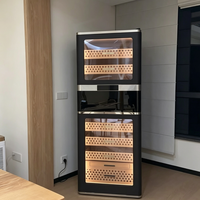 Armoire à cigares verticale grande capacité à double compartiment en bois de cèdre