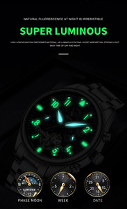 Orologio Meccanico Automatico da Uomo J125, Multifunzione con <span class=keywords><strong>Timer</strong></span>, 3 Lancette, Cassa Traforata, Impermeabile, in Acciaio Inossidabile con Tourbillon - Product Image 5