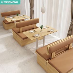 Moderne Café Tables Chaises Ensemble En Bois Intérieur Salle À Manger Table En Cuir Stand Sièges Canapé pour Hôtels Bars Cafés-Vente En Gros - Product Image 6