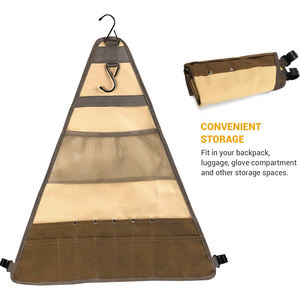 20L Outdoor Tableware Storage Bag <b>Roll</b> <b>Canvas</b> Chopstick Spoon Fork Organizer Printed Logo Camping Cooking Utensil Storage Pack - Product Image 2