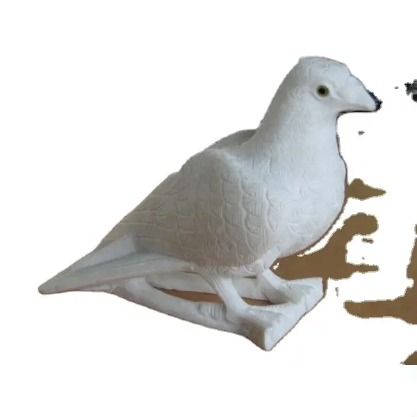 흰색 대리석 비둘기 조각 비둘기 돌 동상 조류 조각