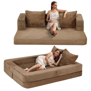 Sillón Puff Plegable 3 en 1 de Estilo Moderno para Adultos, Convertible en Cama con Almohada, Sofá de Piel Sintética Grande para el Suelo - Product Image 4