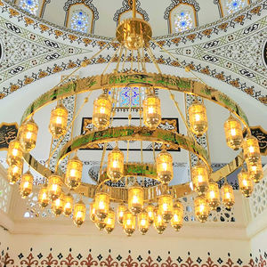 Proyecto de personalización Masjid, candelabro islámico, candelabro de iglesia de cristal con iluminación de Mezquita Dorada de lujo grande - Product Image 3