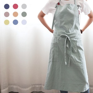 Stile coreano cotone arte semplice caffetteria giardino disegno lavoro <span class=keywords><strong>Chef</strong></span> tessuto senza maniche cucina grembiule in vita - Product Image 2