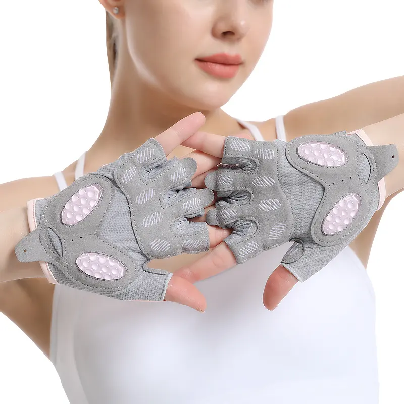 ports Cycling Bike Gloves Padded Half Finger Bicycle Gloves Shock-Absorbing Anti-Slip Breathable Biking Gloves for Men//Women