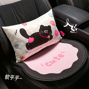 Coussins de siège de voiture au design de chat mignon, en tissu maillé respirant, ensemble de housses décoratives pour sièges arrière, pour une utilisation en quatre saisons - Product Image 4
