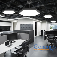 Luminaire de bureau moderne, lumière linéaire LED, luminaire suspendu hexagonal pour magasin, luminaire suspendu au plafond