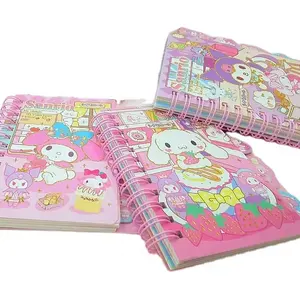 Anime 50k SERIE DE Anime cuaderno de hojas sueltas Kawaii Anime Cinnamoroll Kuromi Mymelody escuela papelería diario cuaderno