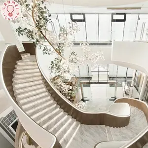 Manufacturers Customize Large Projects Indoor Hotel Lobby Villa Chandelier Ceramic Gingko Leaf Flower LED Chandelier