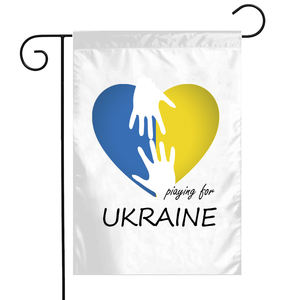 Produit promotionnel Offre Spéciale drapeaux de jardin 30x45cm drapeau de jardin personnalisé Double face en lin, colombe de la paix ukrainien - Product Image 2