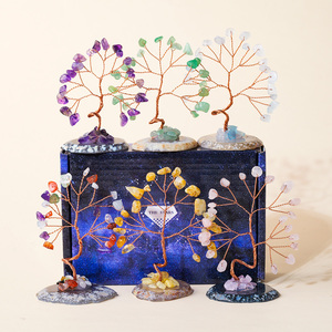 งานฝีมือคริสตัลขายส่ง คริสตัลชิปธรรมชาติ ฐานอะเกต ต้นคริสตัลประดับตกแต่งบ้าน เสริมสิริมงคล รักษาโรคด้วยเรกิ เสริมโชคลาภ - Product Image 1